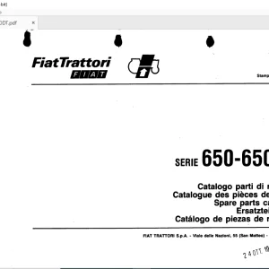 FiatTrattori 650 - 650 DT Series Spare Parts Catalogue Manual EN_FR_DE_IT_ES - PDF DOWNLOAD