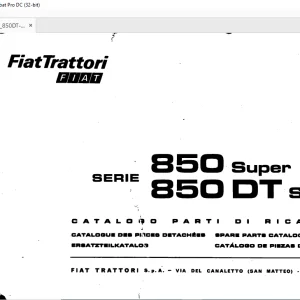 FiatTrattori 850 Super - 850 Super DT Series Spare Parts Catalogue Manual EN_FR_DE_IT_ES - PDF DOWNLOAD