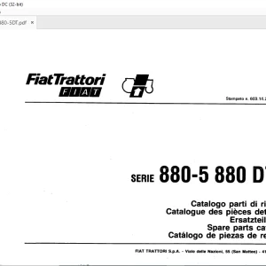 FiatTrattori 880-5 - 880 DT-5 Series Spare Parts Catalogue Manual EN_FR_DE_IT_ES - PDF DOWNLOAD