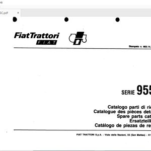 FiatTrattori 955C Series Spare Parts Catalogue Manual EN_FR_DE_IT_ES - PDF DOWNLOAD