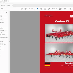 Horsch Cruiser XL Series 5XL & 6XL Ersatzeilliste 80360154 - PDF DOWNLOAD (German)