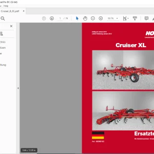 Horsch Cruiser XL Series 8XL Ersatzteilliste 80360152 - PDF DOWNLOAD