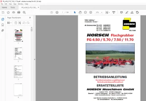 Horsch Flachgrubber FG4.50 FG5.70 FG7.50 FG11.70 Betriebsanleitung - PDF DOWNLOAD (German)