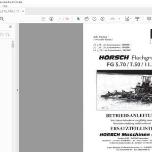 Horsch Flachgrubber FG5.70 FG7.50 FG11.70 Betriebsanleitung & Ersatzteilliste - PDF DOWNLOAD