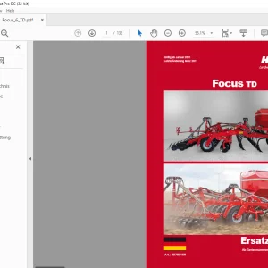Horsch Focus TD & 6TD Ersatzeilliste 80700156 - PDF DOWNLOAD (German)