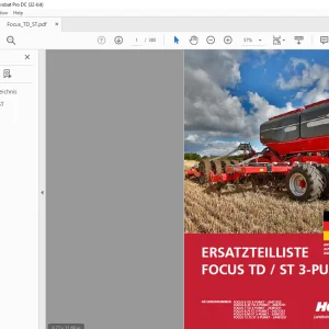 Horsch Focus TD ST 3-Punkt Ersatzeilliste 80700161 - PDF DOWNLOAD (German)