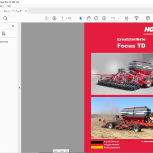 Horsch Focus TD Series 4TD 6TD 7TD Ersatzeilliste 80700160 - PDF DOWNLOAD (German)