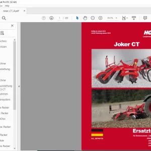 Horsch Joker CT Series 3CT 3.5CT 4CT 5CT 6CT Ersatzteilliste - PDF DOWNLOAD