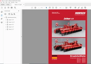 Horsch Joker CT Series 3CT 3.5CT 4CT 5CT 6CT Ersatzteilliste 80740152 - PDF DOWNLOAD