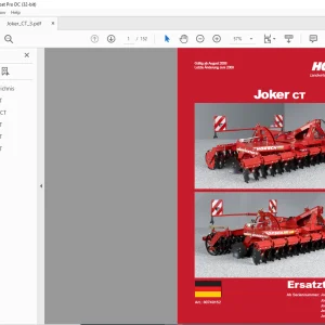 Horsch Joker CT Series 3CT 3.5CT 4CT 5CT 6CT Ersatzteilliste 80740152 - PDF DOWNLOAD