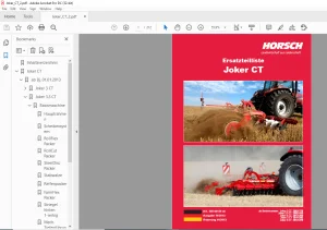 Horsch Joker CT Series 3CT 3.5CT 4CT 5CT 6CT Ersatzteilliste 80740156 - PDF DOWNLOAD (German)