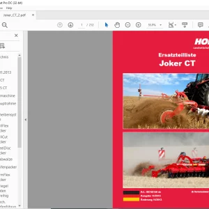 Horsch Joker CT Series 3CT 3.5CT 4CT 5CT 6CT Ersatzteilliste 80740156 - PDF DOWNLOAD (German)