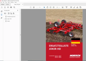 Horsch Joker HD Series 5HD 6HD 8HD Ersatzteilliste 80800160 - PDF DOWNLOAD (German)
