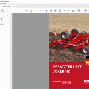 Horsch Joker HD Series 5HD 6HD 8HD Ersatzteilliste 80800160 - PDF DOWNLOAD (German)