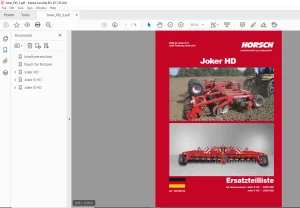 Horsch Joker HD Series 6HD 8HD Ersatzteilliste - PDF DOWNLOAD