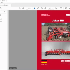 Horsch Joker HD Series 6HD 8HD Ersatzteilliste - PDF DOWNLOAD