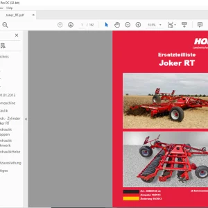 Horsch Joker RT Series 5 RT 6 RT 8 RT Ersatzteilliste - PDF DOWNLOAD