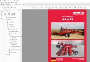 Horsch Joker RT Series 5RT 6RT 8RT Ersatzteilliste - PDF DOWNLOAD (German)