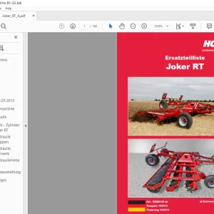 Horsch Joker RT Series 5RT 6RT 8RT Ersatzteilliste - PDF DOWNLOAD (German)