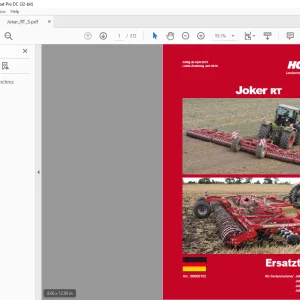 Horsch Joker RT Series 6RT 8RT 10RT 12RT Ersatzteilliste - PDF DOWNLOAD (German)