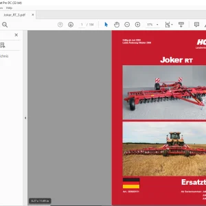 Horsch Joker RT Series 6RT 8RT 12RT Ersatzteilliste - PDF DOWNLOAD