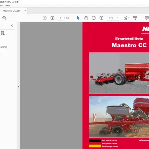 Horsch Maestro CC Ersatzeilliste 80430168 - PDF DOWNLOAD