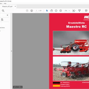 Horsch Maestro RC Ersatzeilliste 80430169 - PDF DOWNLOAD (German)