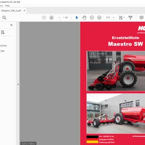Horsch Maestro SW & 16SW Ersatzeilliste 80430174 - PDF DOWNLOAD