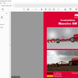 Horsch Maestro SW & 24SW Ersatzeilliste 80430171 - PDF DOWNLOAD (German)