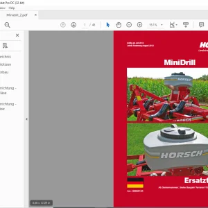 Horsch Minidrill Terrano FX - Joker CT ab Ersatzeilliste 80650154 - PDF DOWNLOAD (German)