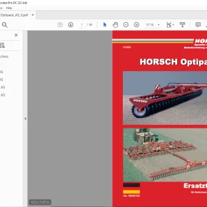 Horsch Optipack AS Series 6AS 8AS 10AS 12AS Ersatzteilliste 80530100 - PDF DOWNLOAD (German)