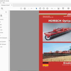 Horsch Optipack AS Series 6AS 8AS 10AS 12AS Ersatzteilliste 80530151 - PDF DOWNLOAD
