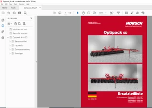 Horsch Optipack SD Series 4SD 5SD 6SD 8SD Ersatzteilliste 80590153 - PDF DOWNLOAD