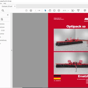 Horsch Optipack SD Series 4SD 5SD 6SD 8SD Ersatzteilliste 80590153 - PDF DOWNLOAD
