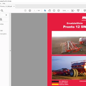 Horsch Pronto 12SW Ersatzteilliste 80820156 - PDF DOWNLOAD (German)