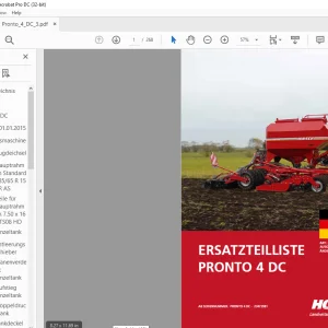 Horsch Pronto 4 Dc Ersatzeilliste 80440164 - PDF DOWNLOAD (German)