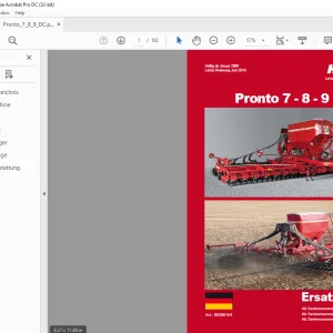 Horsch Pronto 7-8-9 DC Ersatzeilliste 80200154 - PDF DOWNLOAD (German)