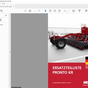 Horsch Pronto KR & 6KR Ersatzteilliste 80220162 - PDF DOWNLOAD (German)