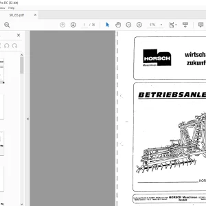 Horsch SR-65 BETRIEBSANLEITUNG - PDF DOWNLOAD (German)