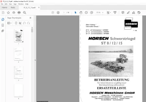 Horsch Schwerstriegel ST 8 12 15 Ersatzteilliste - PDF DOWNLOAD (German)