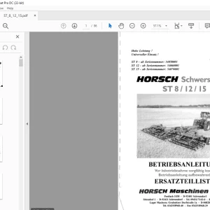 Horsch Schwerstriegel ST 8 12 15 Ersatzteilliste - PDF DOWNLOAD (German)