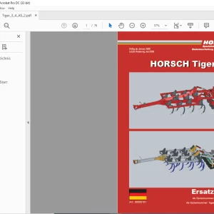 Horsch Tiger 3-4 AS Series 3AS 4AS Starr Ersatzteilliste 80550151 - PDF DOWNLOAD