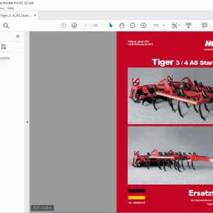 Horsch Tiger 3-4 AS Starr Series 3AS & 4AS Ersatzteilliste 80550154 - PDF DOWNLOAD (German)