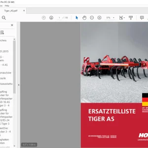Horsch Tiger AS Series 3AS & 4AS Starr Ersatzeilliste 80570184 - PDF DOWNLOAD (German)