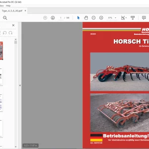 Horsch Tiger AS Series 4AS 5AS 6AS Betriebsanleitung 80370100 - PDF DOWNLOAD