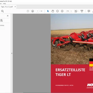 Horsch Tiger LT Series 10 LT Ersatzteilliste 80570188 - PDF DOWNLOAD