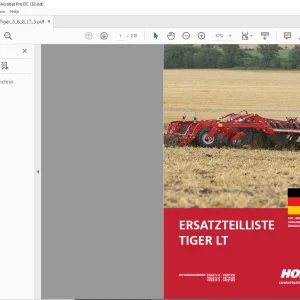 Horsch Tiger LT Series 5LT 6LT 8LT Ersatzteilliste 80570187 - PDF DOWNLOAD