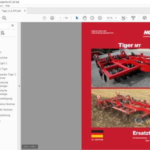 Horsch Tiger MT Series 3MT 4MT Starr Ersatzteilliste 80570166 - PDF DOWNLOAD