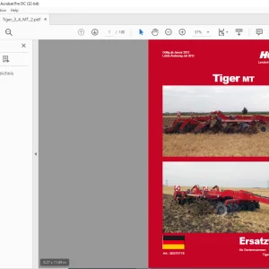 Horsch Tiger MT Series 3MT & 4MT Starr Ersatzteilliste 80570178 - PDF DOWNLOAD (German)