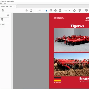 Horsch Tiger MT Series 4MT 5MT 6MT 8MT Ersatzteilliste 80570164 - PDF DOWNLOAD